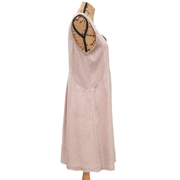 Terzo Millennio Made In Italy, Linen dress, Soft Blush, US Womens  Medium - Picture 3 of 9